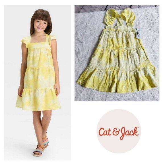 Cat & Jack, Girls' Short Woven Dress, 3KIDi-AT - Picture 1 of 4